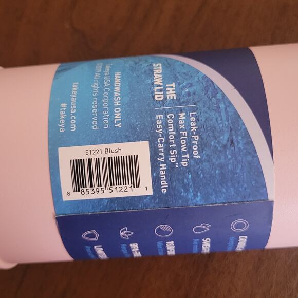 Takeya Actives 24oz Blush Insulated Stainless Steel Water Bottle with Spout Lid - Picture 6 of 8